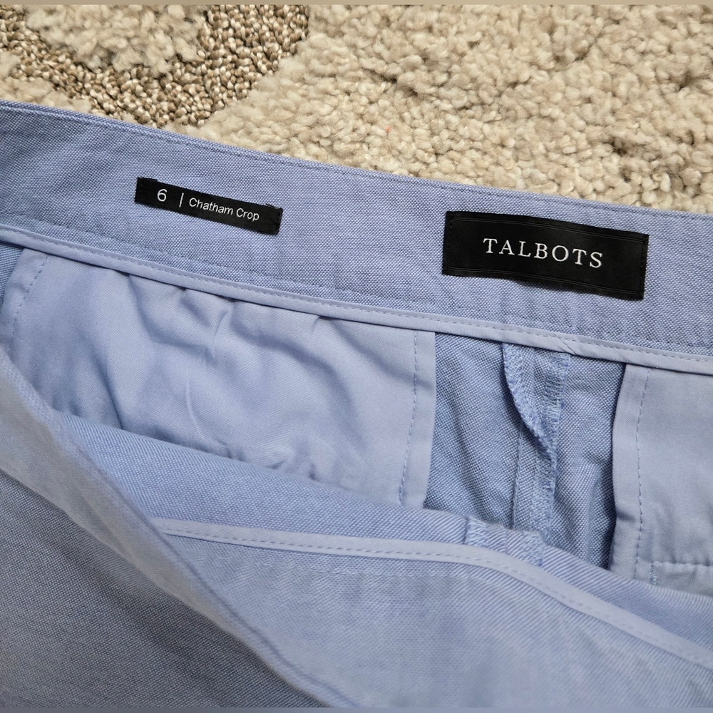 Talbot's Chatham Scallop-Hem Crops - Oxford Blue - Picture 5 of 9